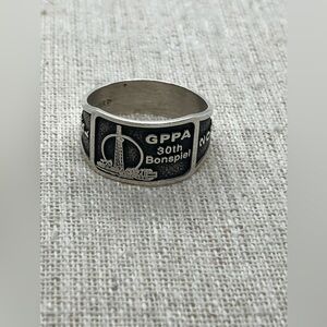 Vtg 925 Sterling Silver 30th Bonspiel Commemorative Curling Ring